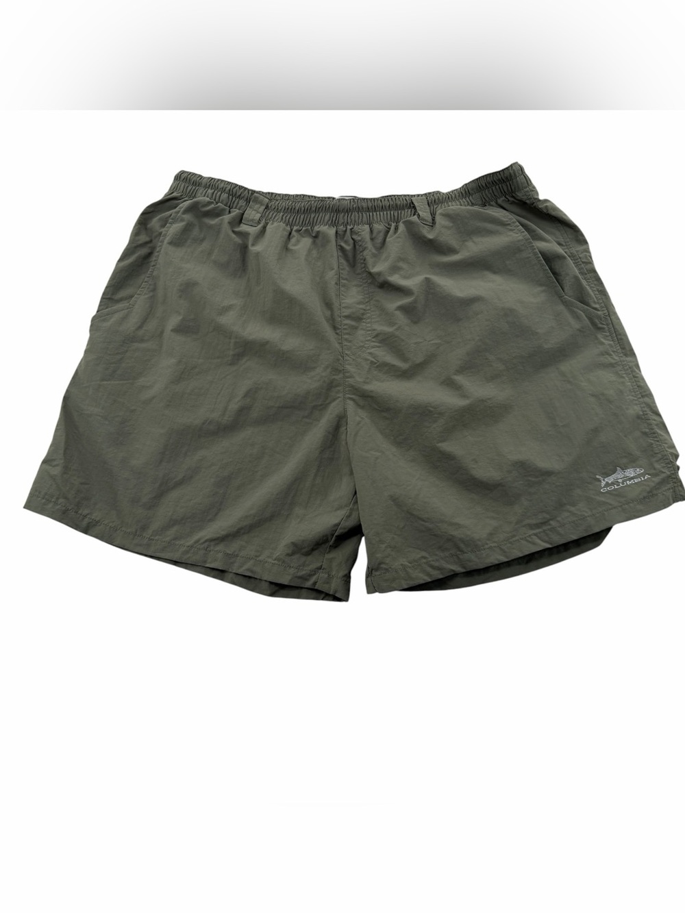 Columbia PFG Men’s XL Olive Green Packable Fishing Shorts Mesh Lined